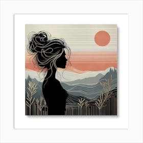 Silhouette Of A Woman 19 Art Print