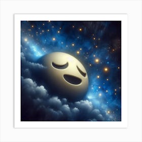Smiley Face In The Clouds Art Print