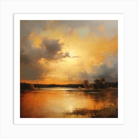 Sunset Over The Lake 1 Art Print