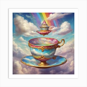 829631 Humongous Teacup And Saucer Floating In The Sky, S Xl 1024 V1 0 Art Print