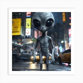 Alien In New York City Art Print