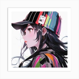 Anime Girl Wearing A Hat Art Print