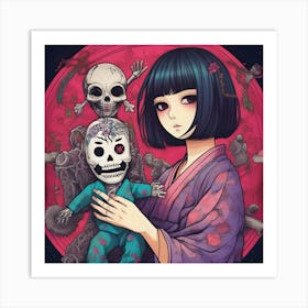 Manga Japanese Girl Art Print