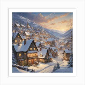 Christmas Village Art Print 1 Art Print