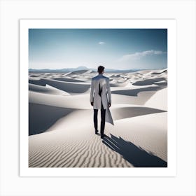 Man Walking In The Desert 5 Art Print