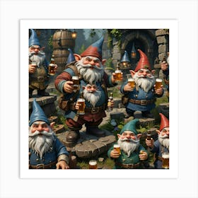 Gnome Group Art Print