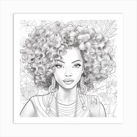 Afro Haired Girl 4 Art Print