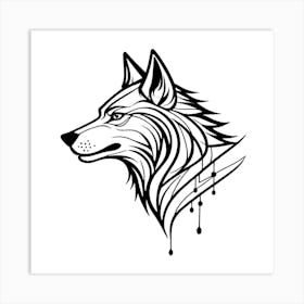 Wolf Head 12 Art Print