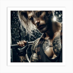 Man With Tattoos Art Print