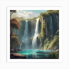 Waterfall In The Forest Art Print