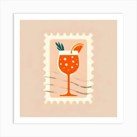 Aperitif Spritz Cocktail On A Postage Stamp 1 Art Print