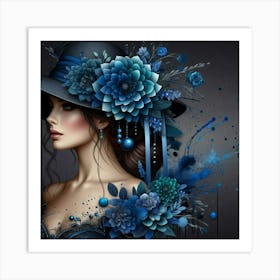 Blue Hat Art Print