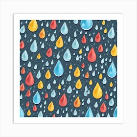 Raindrops Seamless Pattern 1 Art Print