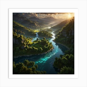 Sunrise In The Mountains 55 Art Print