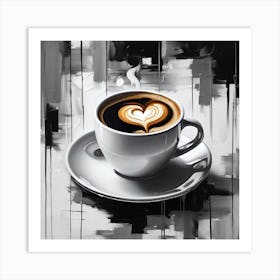 Coffee And Heart Art Print