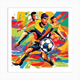 Soccer Players In Action Art Print