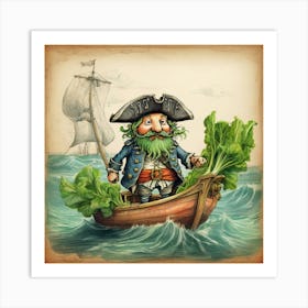 Pirate In A Boat 1 Art Print