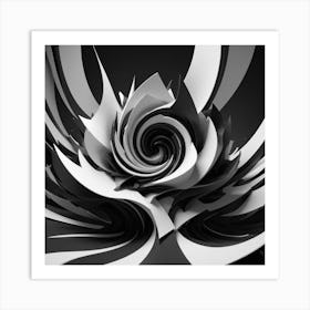 Black and White Abstract Art 308 Art Print