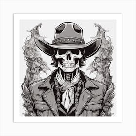 Skeleton Cowboy Art Print