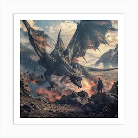 Dragons In The Sky 1 Art Print