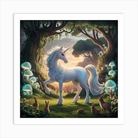 Unicorn In The Forest 1 Art Print