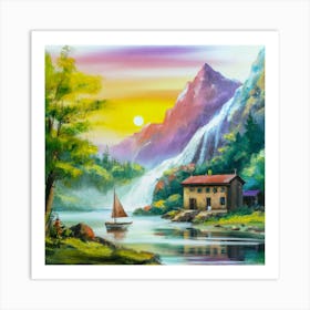 Multicolored landscape. 3 Art Print