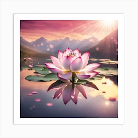 Lotus Flower lake Art Print