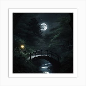 Moonlight Bridge Art Print