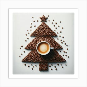 Coffee Beans Christmas Tree 2 Art Print