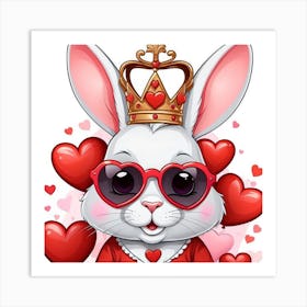 Valentine Bunny Art Print