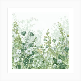 A Stunning Illustration Vibrant Green Spring Lan (1) Art Print