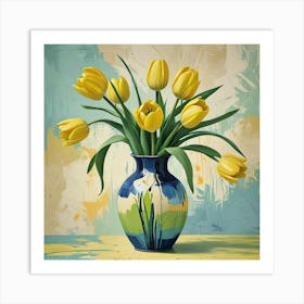 Green Tulips Hallway Art Print (5) Art Print