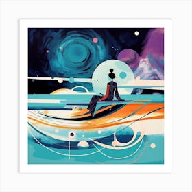 Buddha In Space Art Print