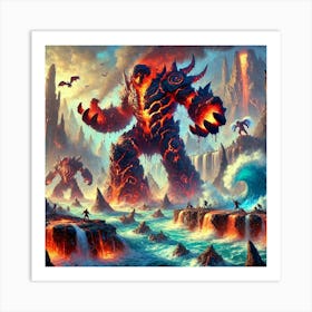 A Scene Depicting The Abyssal Behemoths Of The Aby Art Print