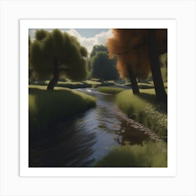 Stream In A Forest 1 Art Print