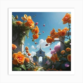 Roses In The Garden Art Print