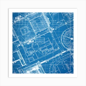 Blueprint Design Art Print