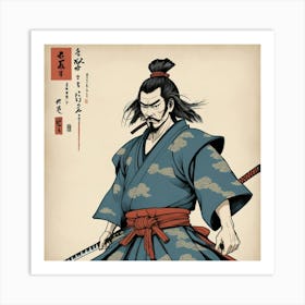 Samurai Ukiyoe E Style Illustration Art Print 1 Art Print