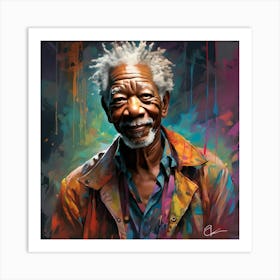 Morgan Freeman portrait - Hollywood Series 2024 Art Print