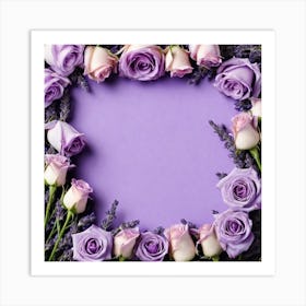 Lavender Roses Frame Art Print