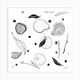 Fruit Salad Square Art Print