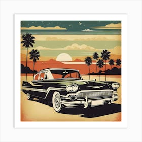 Retro Vintage Car 1 Art Print