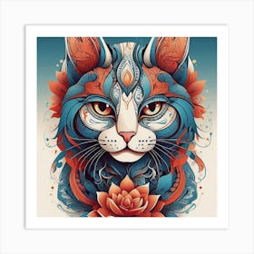 Kawaii Cat Art Print