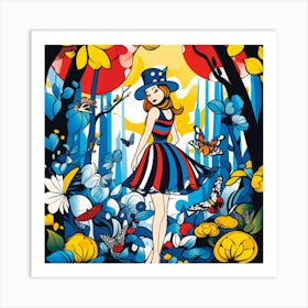 Girl In The Forest 1 Art Print