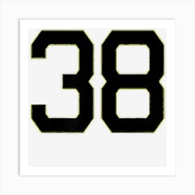 Number 38 On Front & Back Numbers Sports Game Team Jersey 38 Art Print