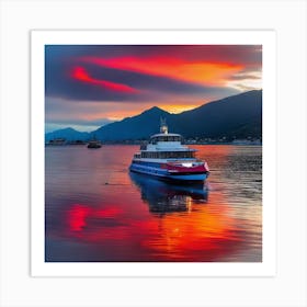 Sunset In Kotor Art Print