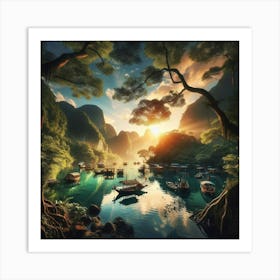 Sunrise In The Mountains 11 Art Print