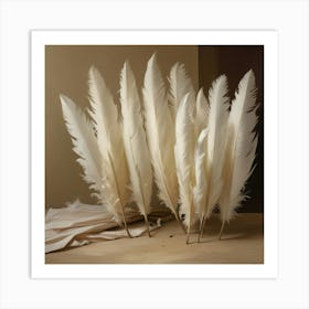 White Pheasant Feathers Art Print