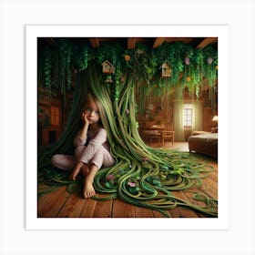 Girl In A Tree Art Print