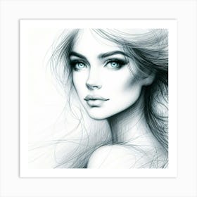 Girl With Blue Eyes 13 Art Print